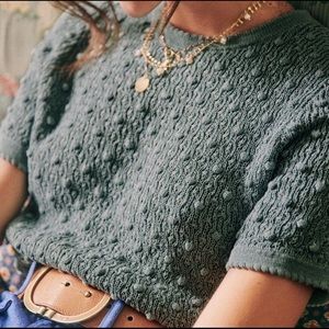 Sézane Marceau Knit Jumper in Sage Green